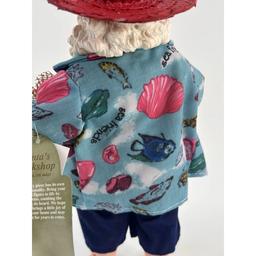 Santa's Workshop Beach Party Coastal Santa Hawaiian Shirt Flip Flops‎ 10